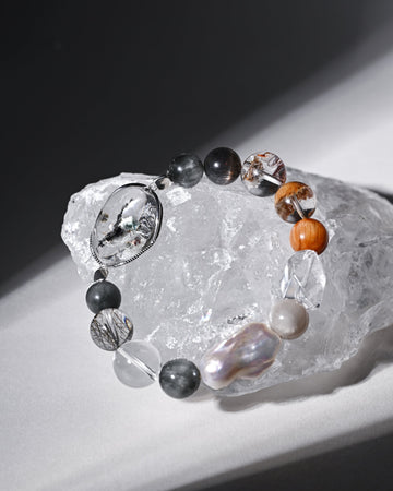 Bracelet: Coral & Slate